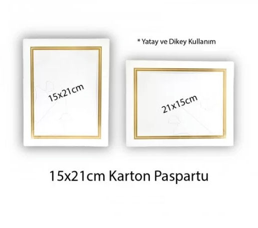 15x21cm Karton Paspartu 100lük Paket *Arkası Ayaklı