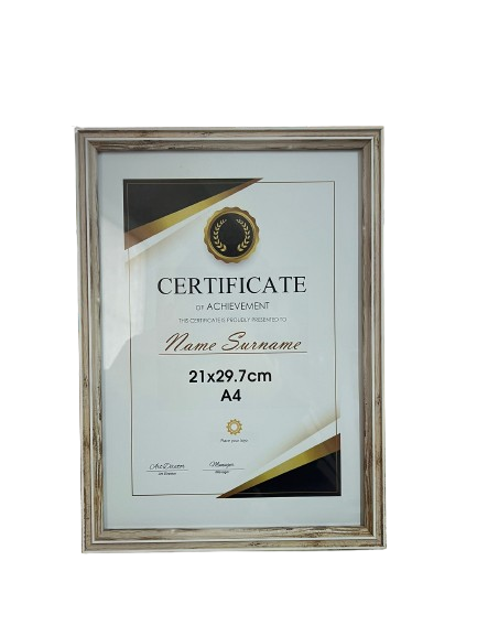 20x30 Krem-Beyaz Evrak Çerçevesi