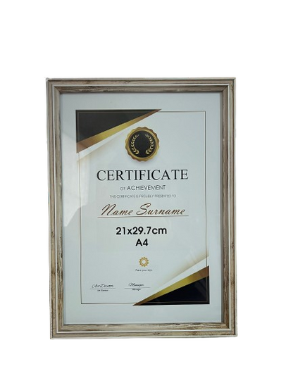 20x30 Krem-Beyaz Evrak Çerçevesi