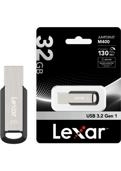 Lexar M400 Metal 32GB USB 3.2 Gen1 Flash Bellek USB Bellek 130MB/S Metal Tasarım